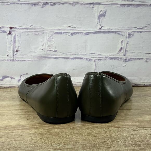 Vionic Orinda Ballet Flats Women's 10 Wide Olive Green Square Toe Comfort Shoes - Picture 4 of 8